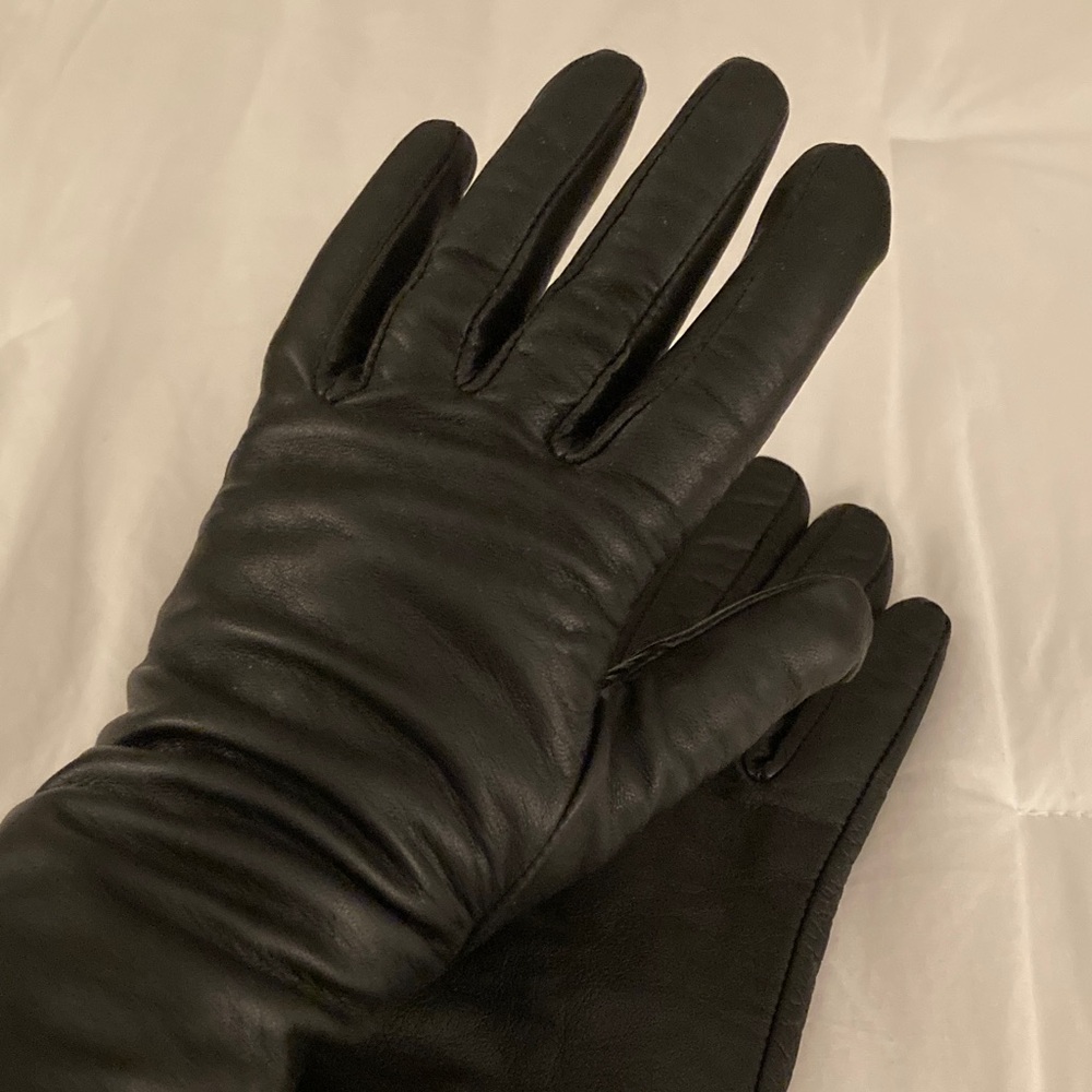 🆕Luxurious Buttery Soft Cashmere Lined Genuine Leather GLOVES in Black, Size 6.5